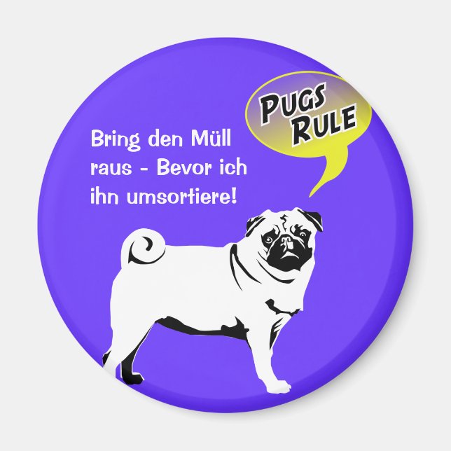 Imã Regras do Pug (Frente)