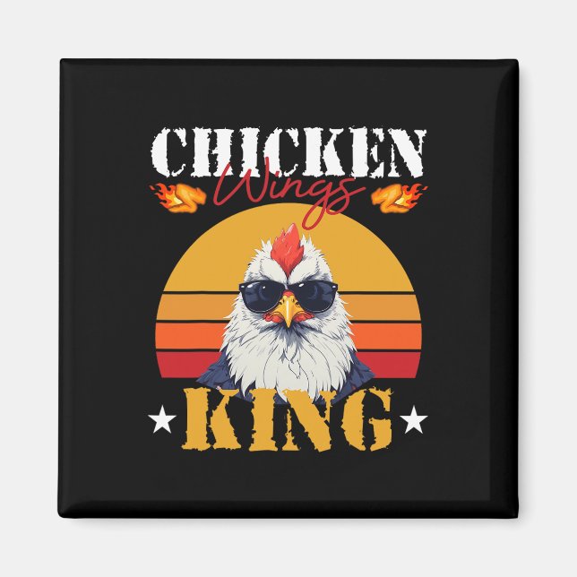 Imã Rei da Asa de Frango Retro Sunset Byrbeque Buffalo (Frente)
