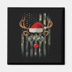 Imã Reindeer Camo American Flag Christmas Pajama X-mas