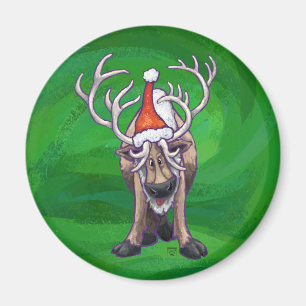 Imã Reindeer Christmas On Green