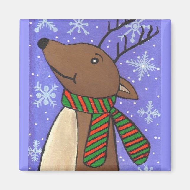 Imã Reindeer de Natal - ímã de férias (Frente)