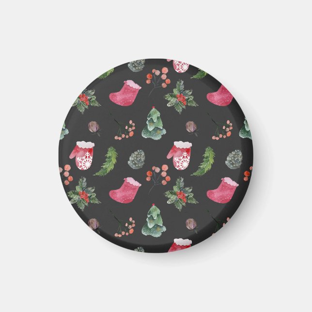 Imã Reindeer de Natal: Padrão Sem Costura (Frente)