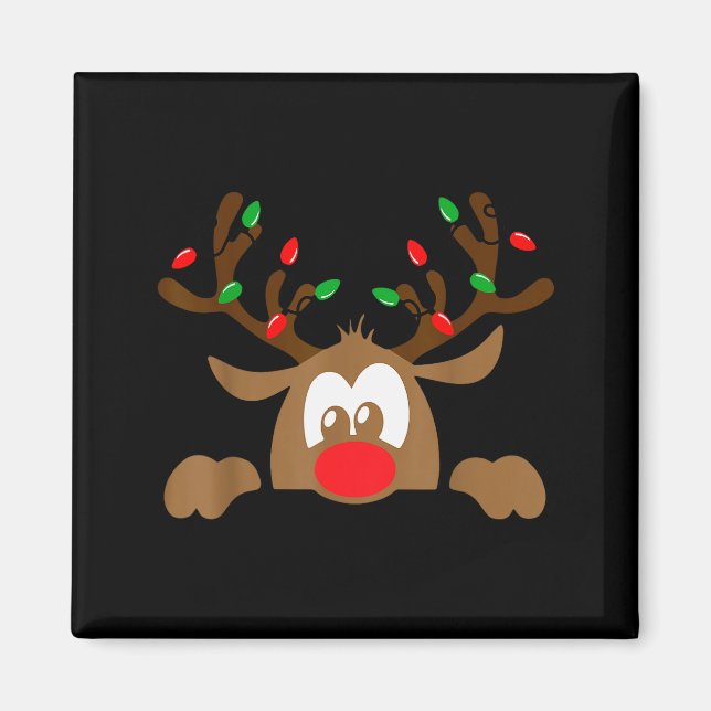 Imã Reindeer Face Matching Family Christmas Deer Girl  (Frente)