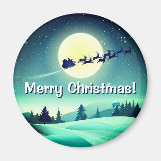 Imã Reindeer Flying Sleigh