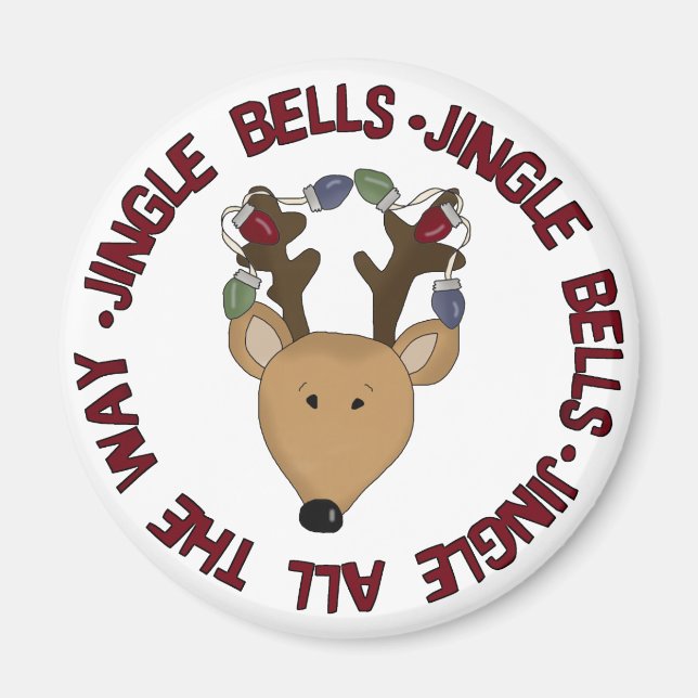 Imã Reindeer Jingle Bells Camisetas e presentes (Frente)