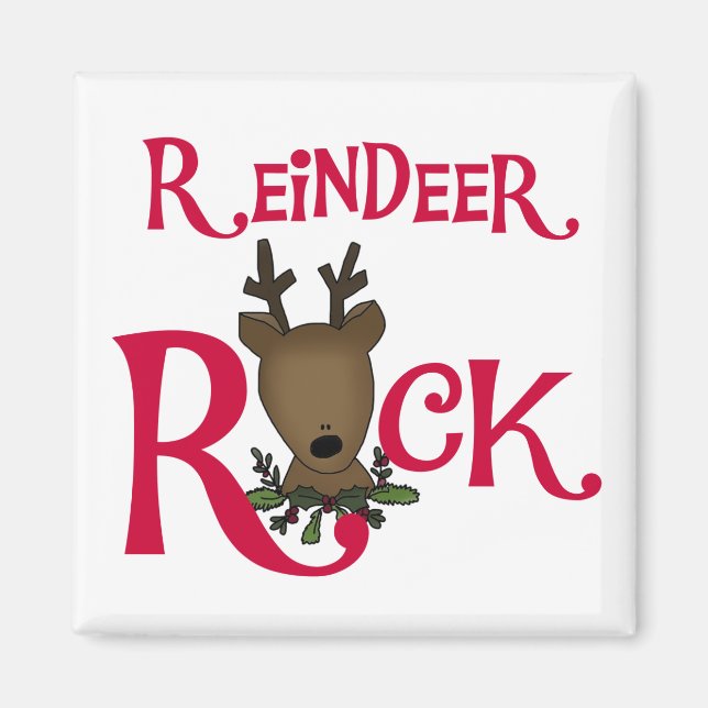 Imã Reindeer Rock Camisetas e presentes (Frente)