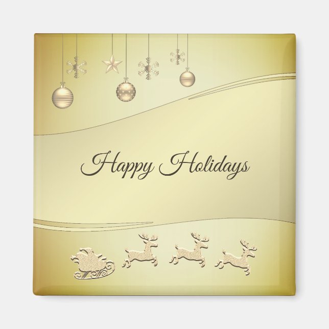 Imã Reindeer Sleigh Magnet (Frente)