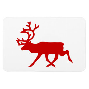 Ímã Reindeer Vermelho/Silhueta das Caraíbas