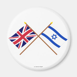 Imã Reino Unido e bandeiras cruzadas Israel