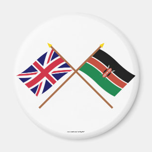 Imã Reino Unido e bandeiras cruzadas Kenya