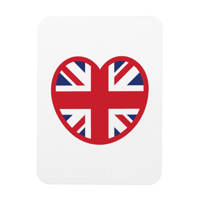 Ímã Reino Unido Union Jack Flag Heart (Vertical)