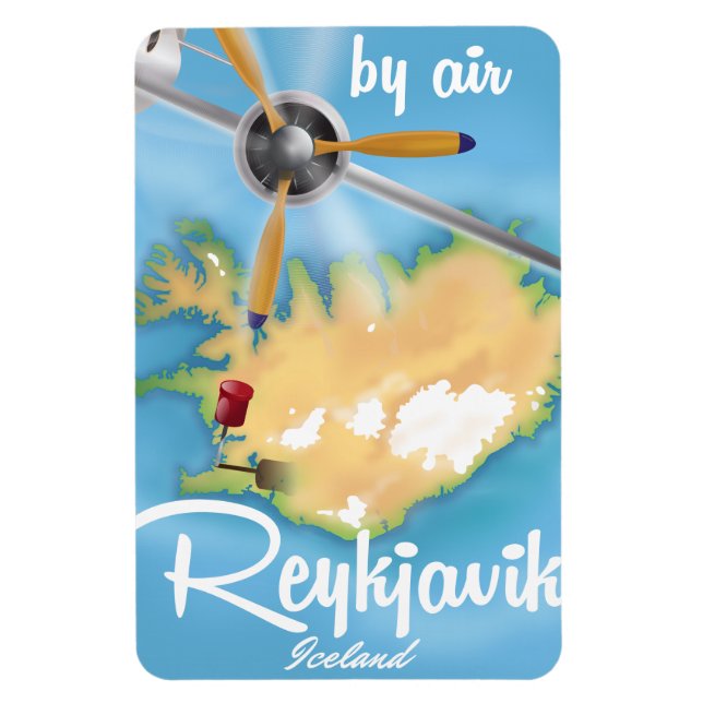 Ímã Reiquiavique, poster de viagens de férias da Islân (Vertical)