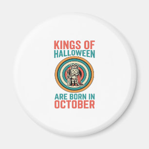 Imã Reis Do Halloween Outubro Aniversário Camisa Vinta