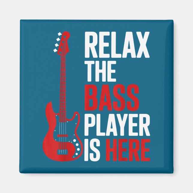 Imã Relax The B Player Is Here Retro Guitar Musician F (Frente)