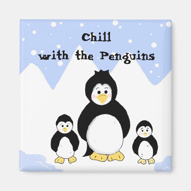 Imã Relaxe com os Pinguins (Frente)