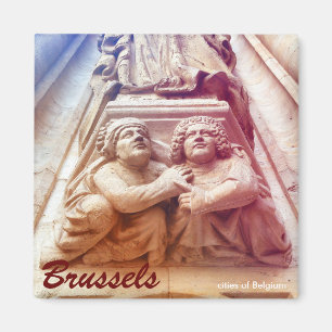 Imã relevo gótico na Grand Place, Bruxelas, Bélgica
