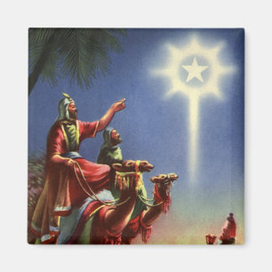 Imã Religião Vintage, Magos com Estrela de Belém