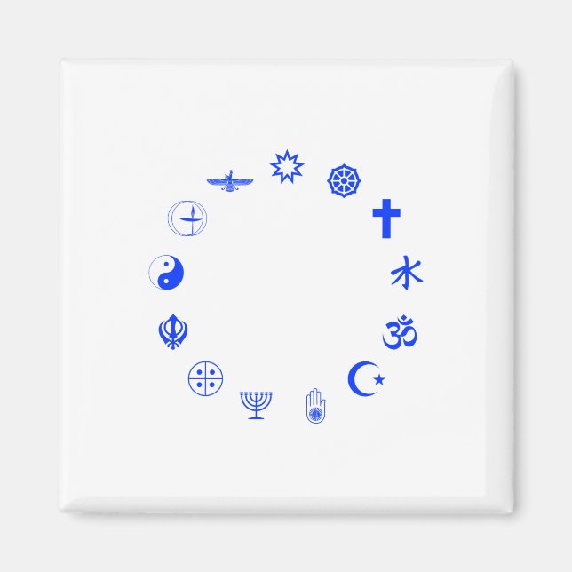 Imã Religiões do Mundo Azul (Frente)