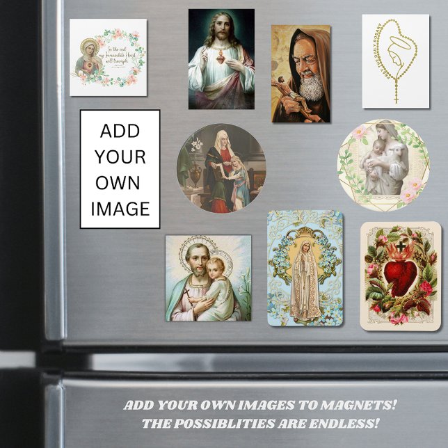 Imã Religiosa Católica Virgem Maria Jesus (Magnets come in all different sizes and shapes. Order the size you prefer. )