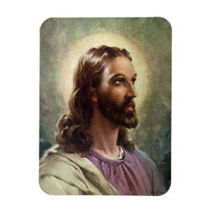 Ímã Religioso Vintage, Cristo de Jesus Retrato com Hal