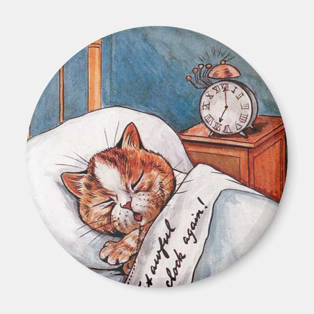 Imã Relógio de alarme ruidoso, Louis Wain (Frente)