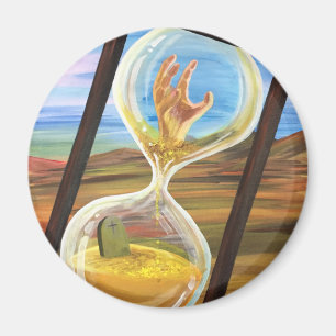 Imã Relógio de Areia Surreal Memento Mori Arte Gótica