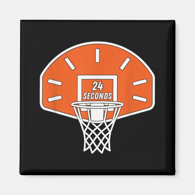 Imã Relógio de basquete engraçado 24 segundos de basqu (Frente)