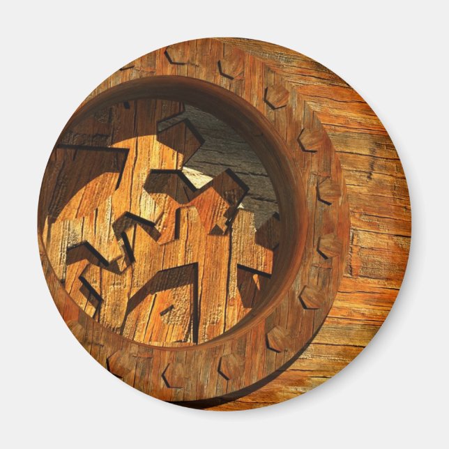 Imã relógio de madeira (Frente)