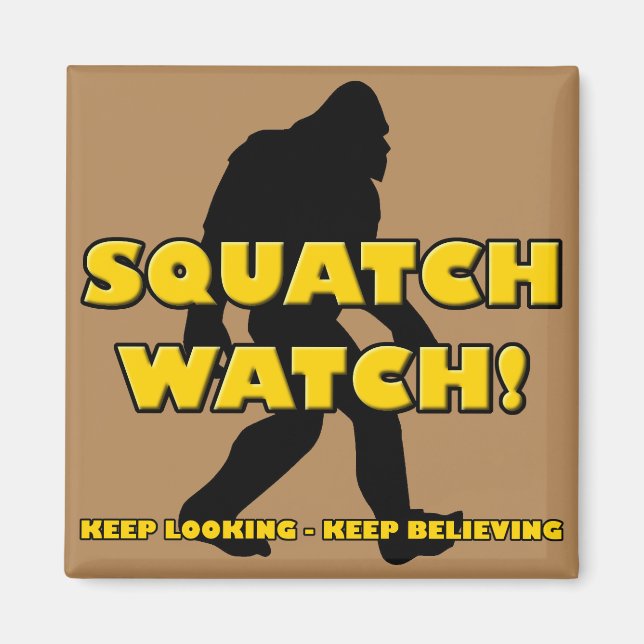 Imã Relógio Engraçado Sasquatch Bigfoot Yeti Magnet (Frente)