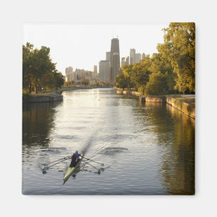 Imã Remadores no lago do Lincoln Park, Chicago, Illino