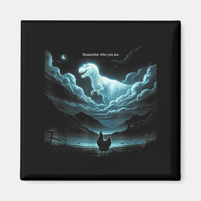 Imã Remember Who You Are Chicken, Funny Evolution Joke (Frente)