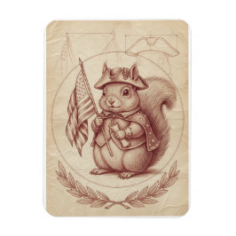 Ímã Renaissance Sanguine Patriotic Squirrel Card
