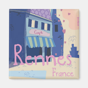 Imã Rennes França desenho animado vintage