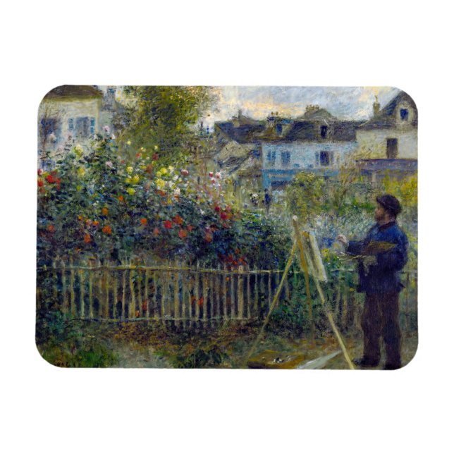 Ímã Renoir - Claude Monet Pintura em seu Jardim (Horizontal)