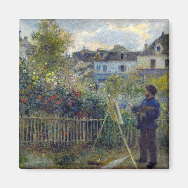 Imã Renoir - Claude Monet Pintura em seu Jardim (Frente)