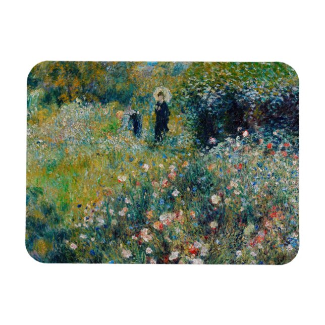 Ímã Renoir - Mulher com Guarda-Sol num Jardim (Horizontal)