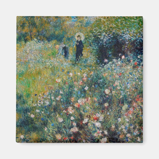 Imã Renoir - Mulher com Guarda-Sol num Jardim (Frente)