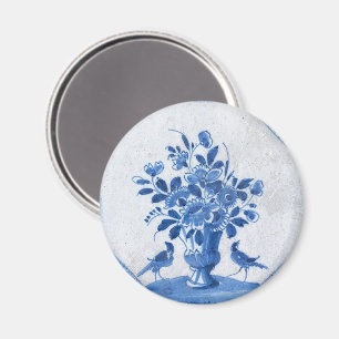 Imã Réplica Vintage Francês País Chic Azul Delft Pap