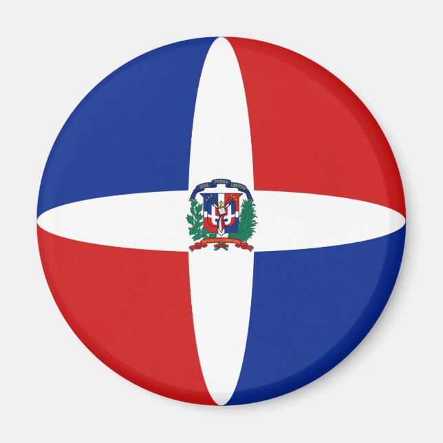 Imã República Dominicana: Bandeira Fisheye Magnet (Frente)
