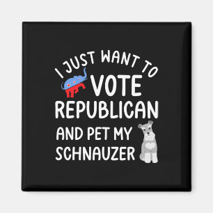Imã Republicano Engraçado Pet Meu Votante Schnauzer Vo
