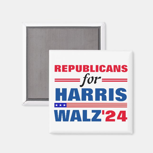 Imã Republicanos por Harris Walz Red Blue (Front/Back)