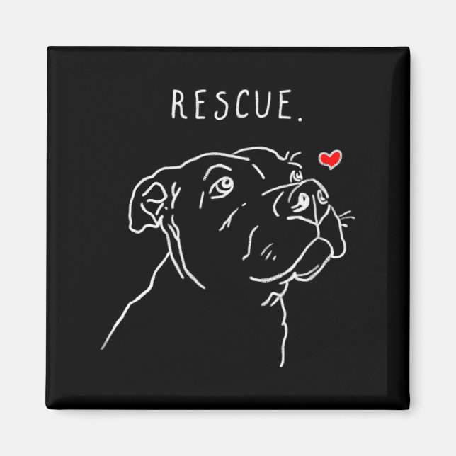 Imã Rescue Dog Tbull Drawing Rescue Mom Adopt Dont _1  (Frente)