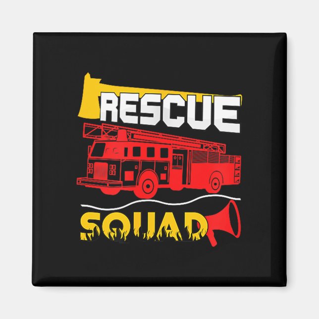 Imã Rescue Squad Lifesaver Fireman Gift Proud Firefigh (Frente)