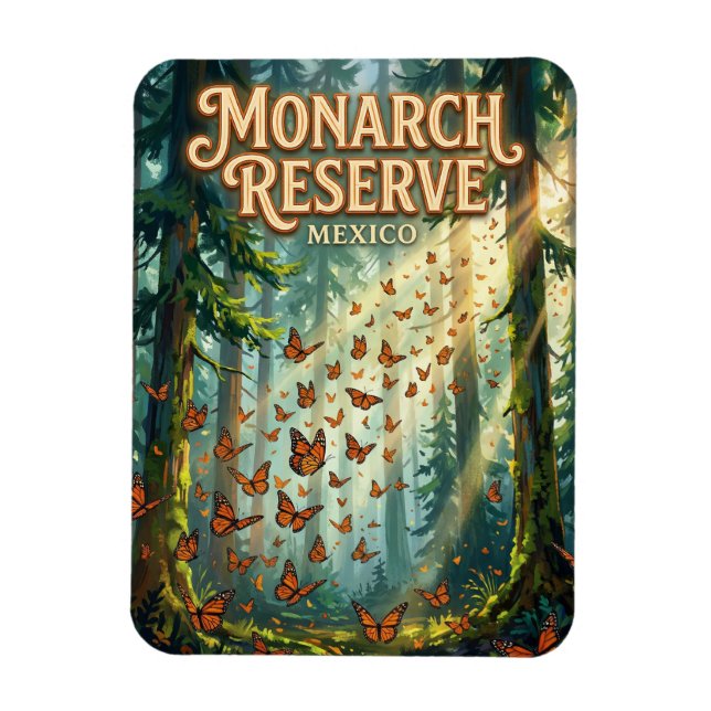 Ímã Reserva da Borboleta Monarca México (Vertical)