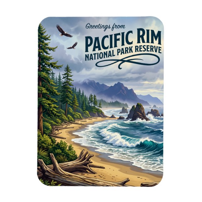 Ímã Reserva do Parque Nacional Pacific Rim Canadá (Vertical)