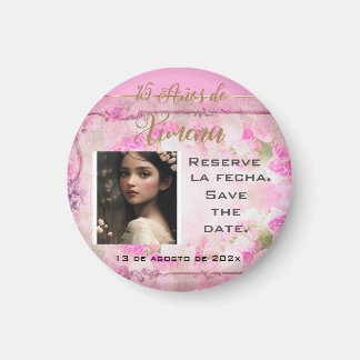 Imã Reserva la fecha /Guarda a data em Rosa y Oro