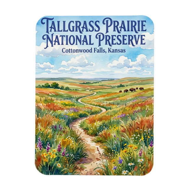 Ímã Reserva Nacional Tallgrass Prairie EUA (Vertical)