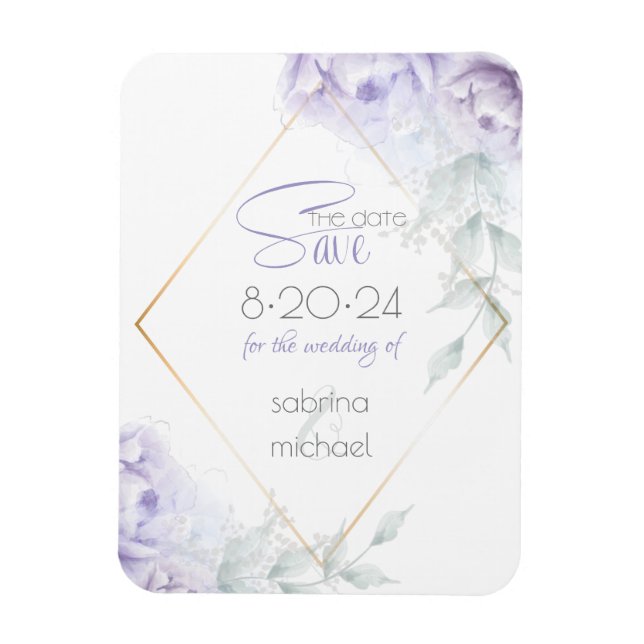 Ímã Reserve a Data | Pálidas De Aquarelas Líquidas (Vertical)