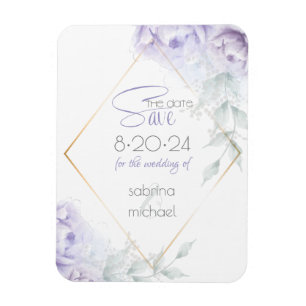 Ímã Reserve a Data  Peões de Lilac Aquarela Pálidas