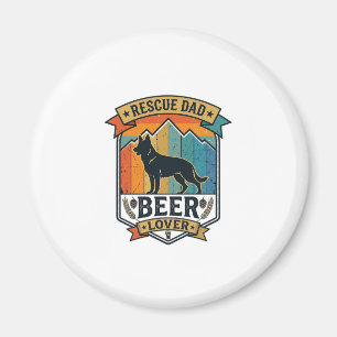 Imã Resgate Pai Amante de Cerveja Cachorro Vintage Pôr